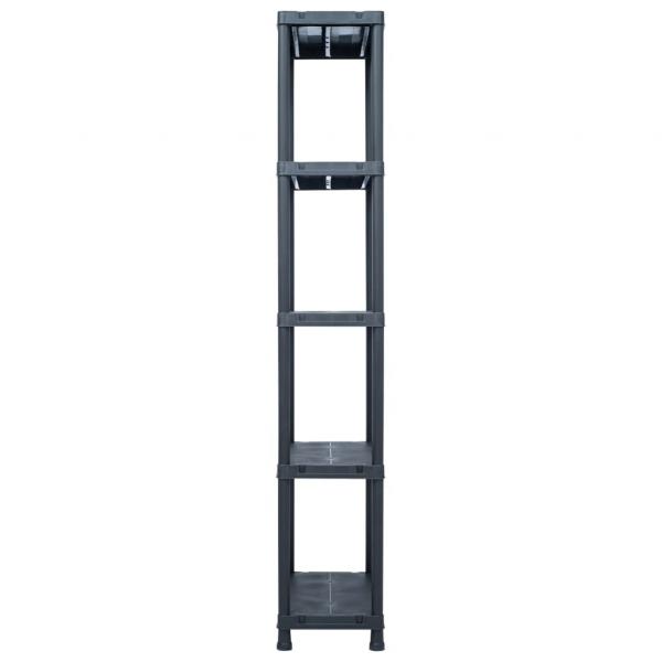 Lagerregale 2 Stk. Schwarz 125 kg 60 x 30 x 180 cm Kunststoff