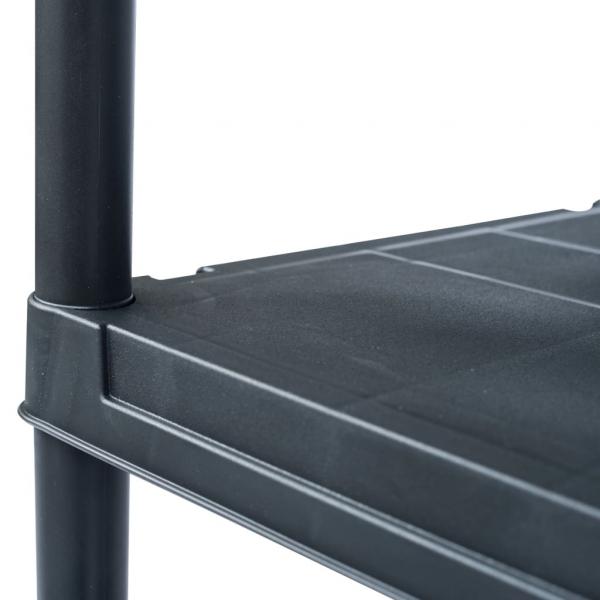 Lagerregale 2 Stk. Schwarz 125 kg 60 x 30 x 180 cm Kunststoff