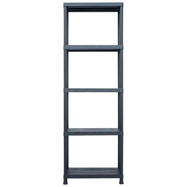 Lagerregale 5 Stk. Schwarz 125 kg 60 x 30 x 180 cm Kunststoff