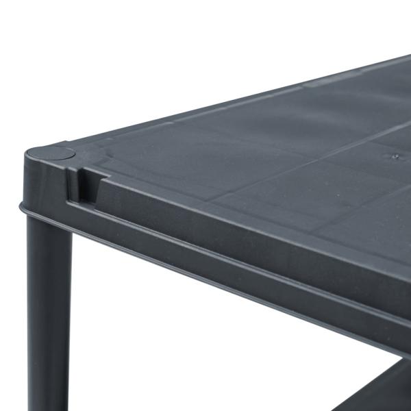 Lagerregale 5 Stk. Schwarz 125 kg 60 x 30 x 180 cm Kunststoff