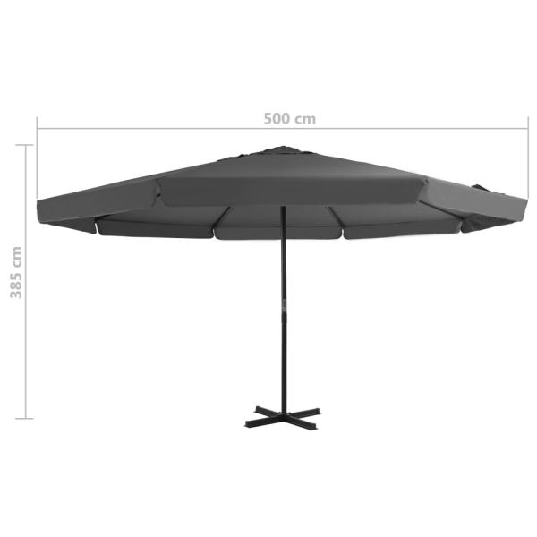 Sonnenschirm mit Tragbarem Sonnenschirmständer Anthrazit