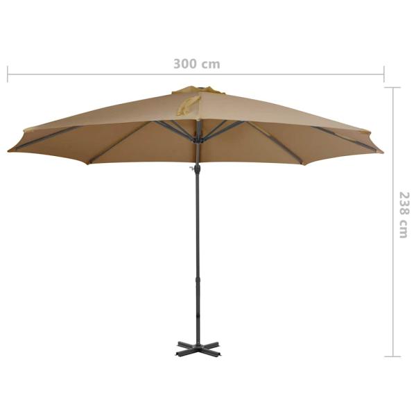 Sonnenschirm mit Schirmständer Taupe