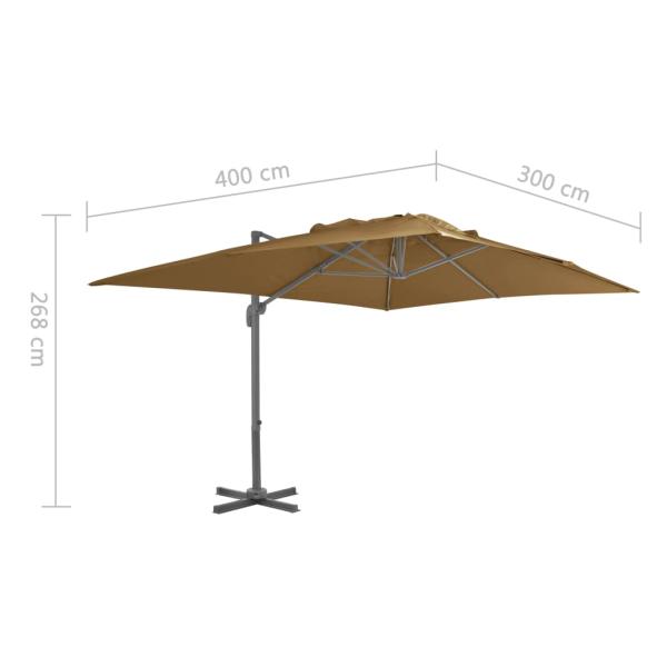 Sonnenschirm mit Schirmständer Taupe