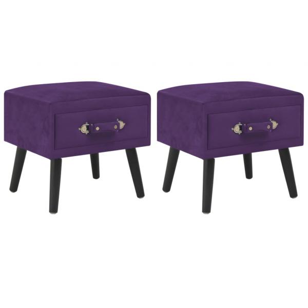 ARDEBO.de - Nachttische 2 Stk. Dunkelviolett 40 x 35 x 40 cm Samt