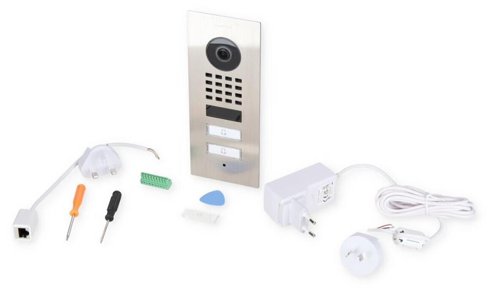 DoorBird D1102V IP Video-Türstation Unterputz, Bewegungssensor, WLAN, 2 Ruftasten, V2A Edelstahl