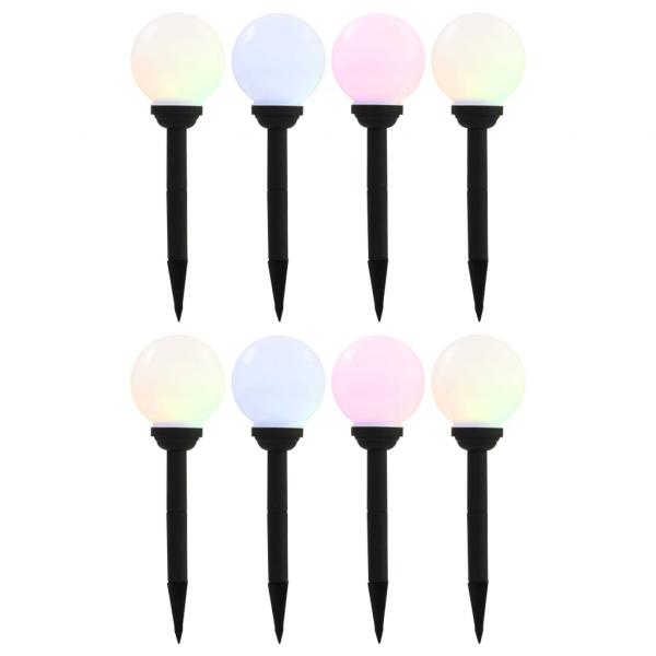 ARDEBO.de - Außen-Solarlampen 8 Stk. LED Kugel 15 cm RGB