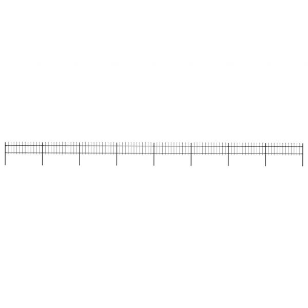 ARDEBO.de - Gartenzaun mit Speerspitzen Stahl 13,6 x 0,6 m Schwarz