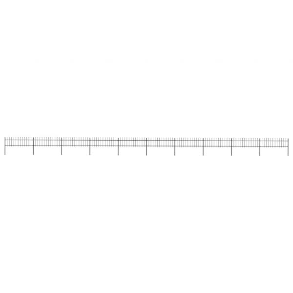 ARDEBO.de - Gartenzaun mit Speerspitzen Stahl 17 x 0,6 m Schwarz