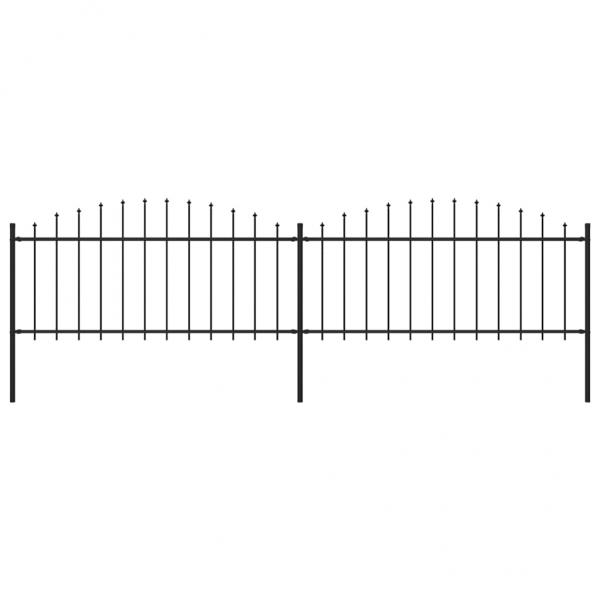 ARDEBO.de - Gartenzaun mit Speerspitzen Stahl (0,5 - 0,75) x 3,4 m Schwarz