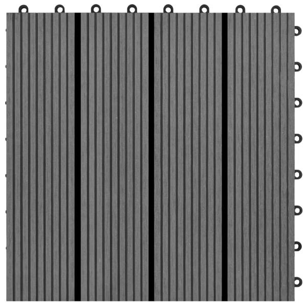 22 Stk. Terrassenfliesen 30 x 30 cm 2 qm WPC Grau