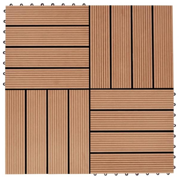 ARDEBO.de - 22 Stk. Terrassenfliesen 30 x 30 cm 2 qm WPC Teakholzfarbe