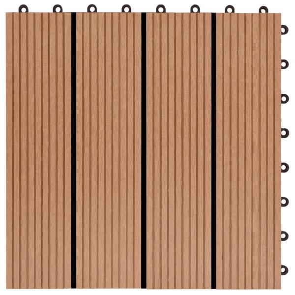 22 Stk. Terrassenfliesen 30 x 30 cm 2 qm WPC Teakholzfarbe