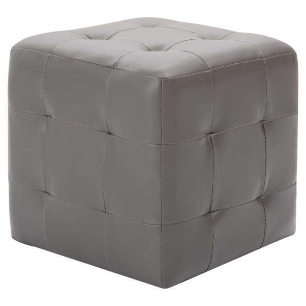 Pouf 2 Stk. Grau 30x30x30 cm Kunstleder