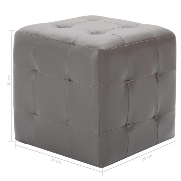 Pouf 2 Stk. Grau 30x30x30 cm Kunstleder