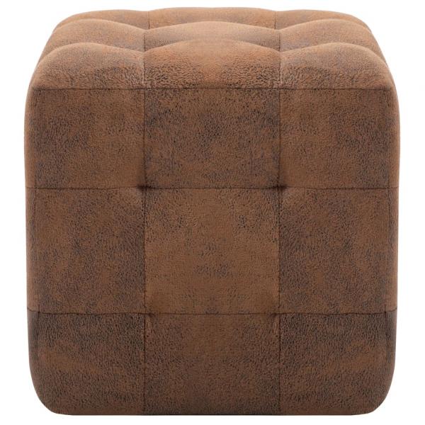 Pouf 2 Stk. Braun 30x30x30 cm Wildleder-Optik