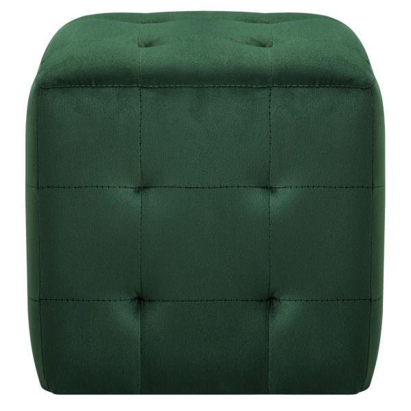 Pouf 2 Stk. Grün 30x30x30 cm Samtstoff