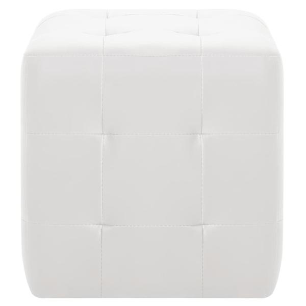 Pouf 2 Stk. Weiß 30x30x30 cm Kunstleder