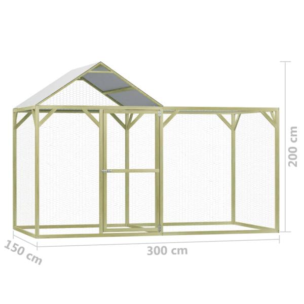 Hühnerkäfig 3x1,5x2 m Imprägniertes Kiefernholz