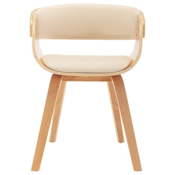 Esszimmerstühle 2 Stk. Creme Bugholz und Kunstleder