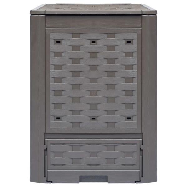 Gartenkomposter 2 Stk. Braun 60x60x83cm 600 L Kunststoff Rattan