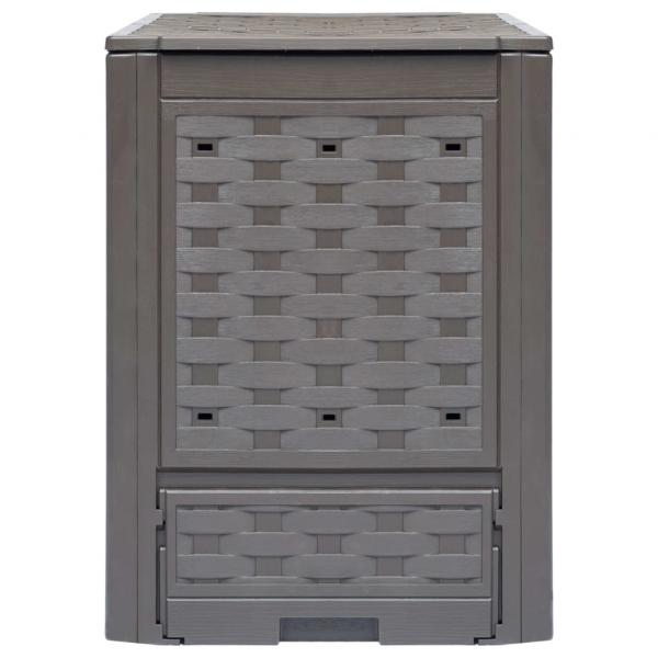 Gartenkomposter 2 Stk. Braun 60x60x83cm 600 L Kunststoff Rattan