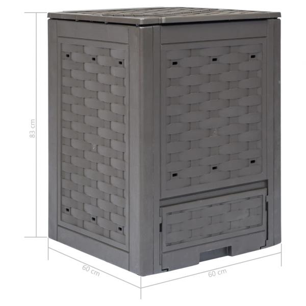 Gartenkomposter 3 Stk. Braun 60x60x83cm 900 L Kunststoff Rattan