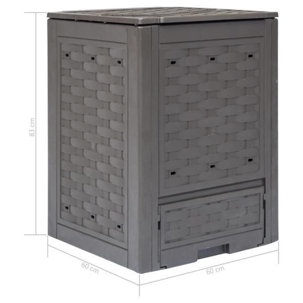 Gartenkomposter 3 Stk. Braun 60x60x83cm 900 L Kunststoff Rattan