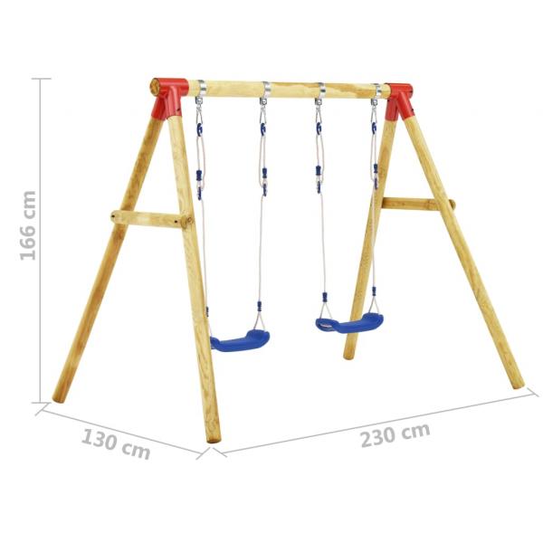 Schaukel-Set 230x130x166 cm Kiefernholz