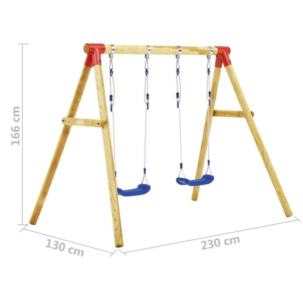 Schaukel-Set 230x130x166 cm Kiefernholz