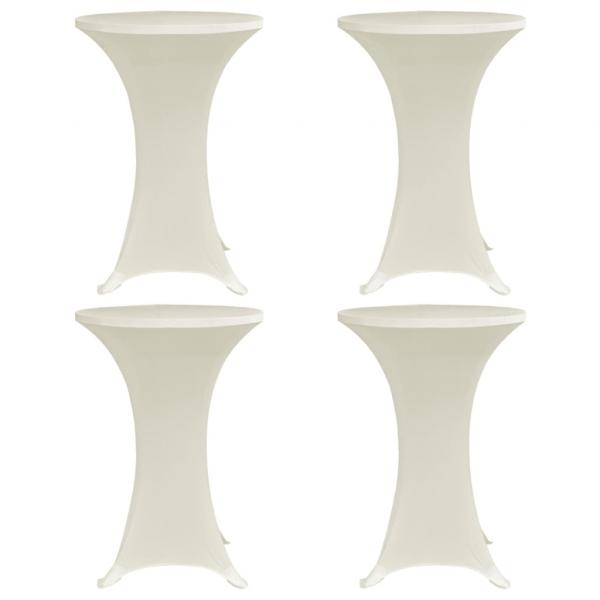 ARDEBO.de - Stehtischhussen 4 Stk. Ø 80 cm Creme Stretch