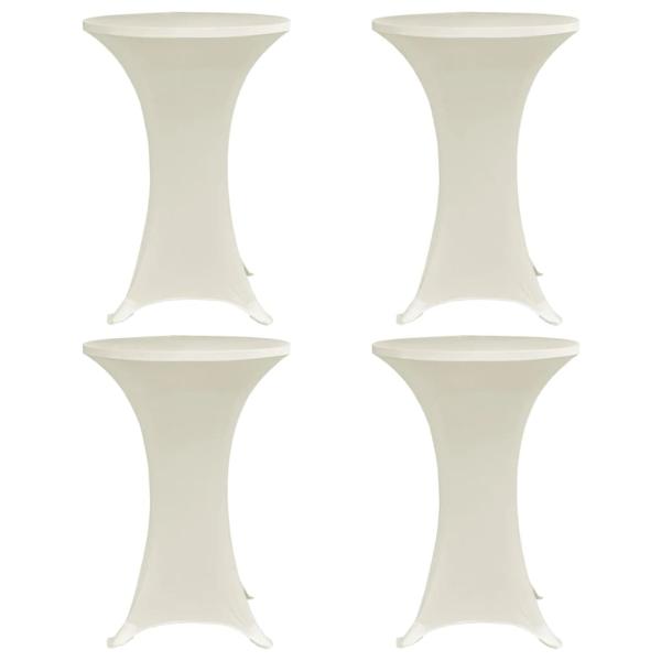 Stehtischhussen 4 Stk. Ø 80 cm Creme Stretch