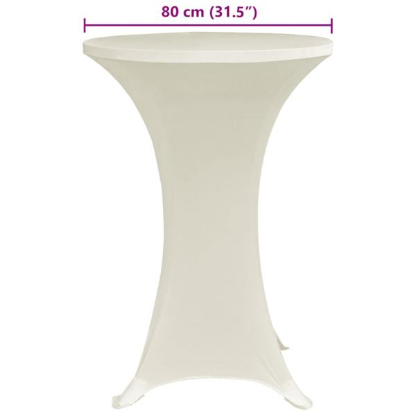 Stehtischhussen 4 Stk. Ø 80 cm Creme Stretch