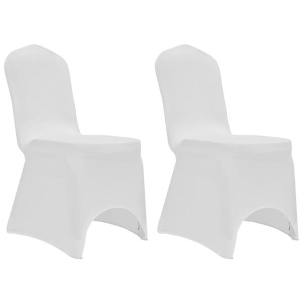 Stretch-Stuhlhussen 12 Stk. Weiß 