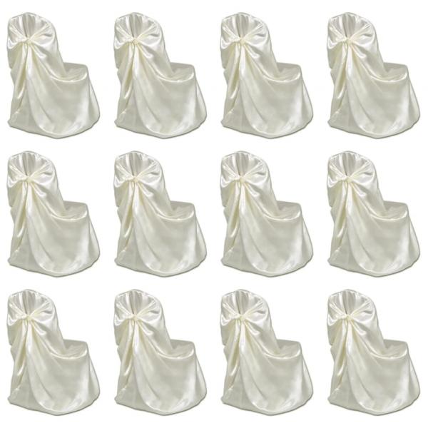 ARDEBO.de - Stuhlhussen für Hochzeit Bankett 12 Stk. Creme