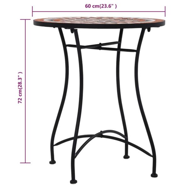 3-tlg. Bistro-Set Mosaik Keramik Terrakotta  