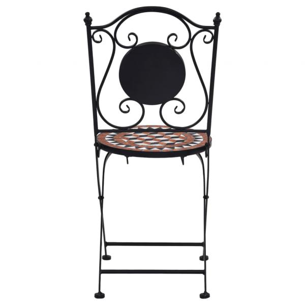 3-tlg. Bistro-Set Mosaik Keramik Terrakotta  