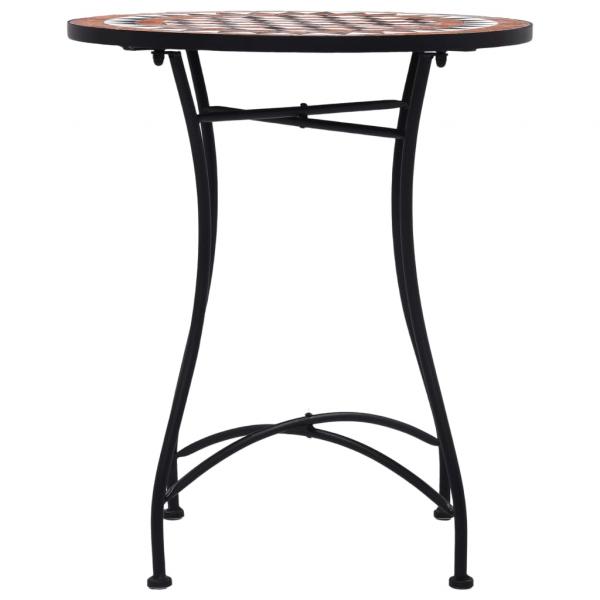 3-tlg. Bistro-Set Mosaik Keramik Terrakotta  