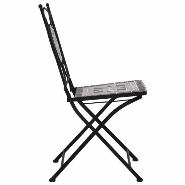 3-tlg. Bistro-Set Mosaik Keramik Grau