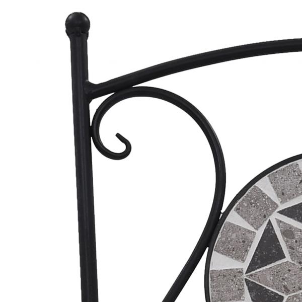 3-tlg. Bistro-Set Mosaik Keramik Grau