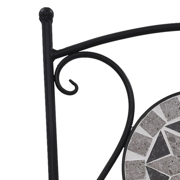 3-tlg. Bistro-Set Mosaik Keramik Grau