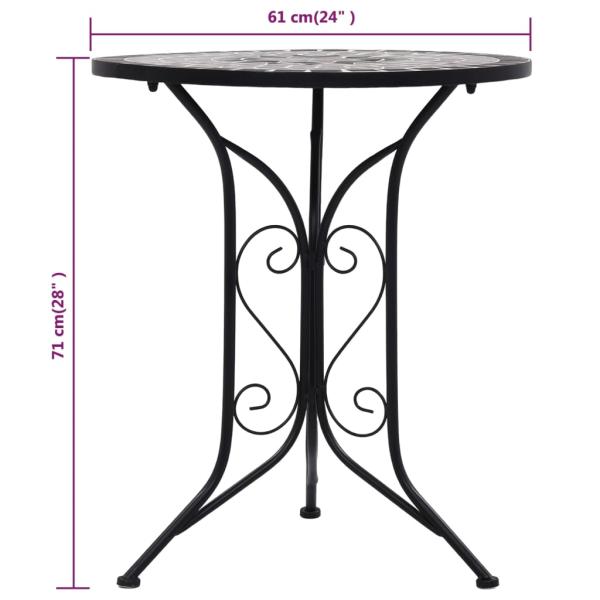 3-tlg. Bistro-Set Mosaik Keramik Grau