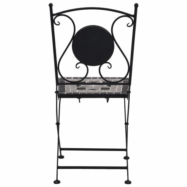 3-tlg. Bistro-Set Mosaik Keramik Grau