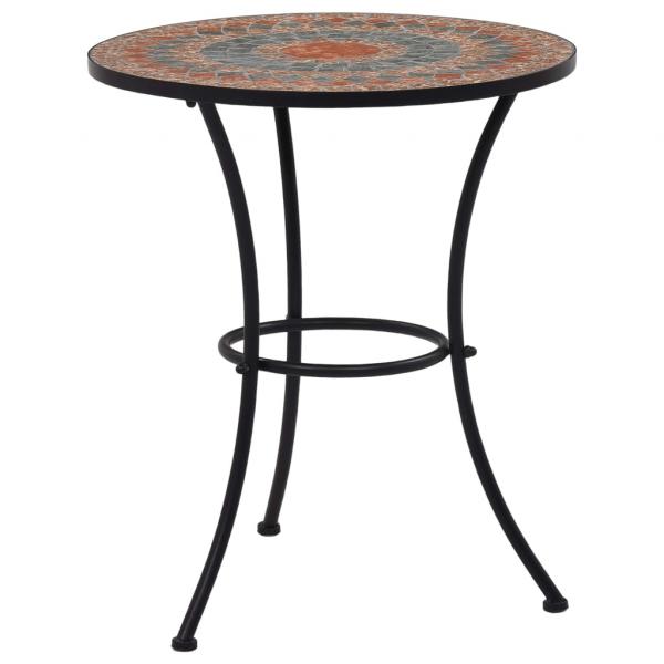 3-tlg. Bistro-Set Mosaik Keramik Orange / Grau 