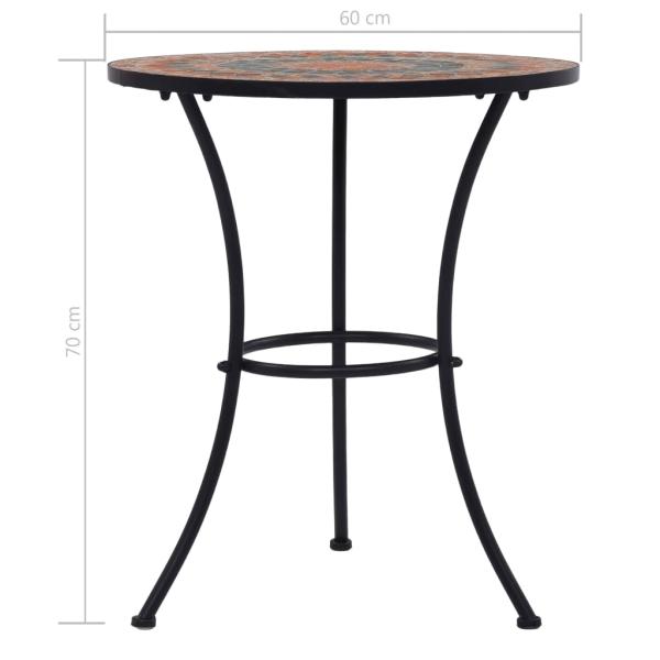 3-tlg. Bistro-Set Mosaik Keramik Orange / Grau 