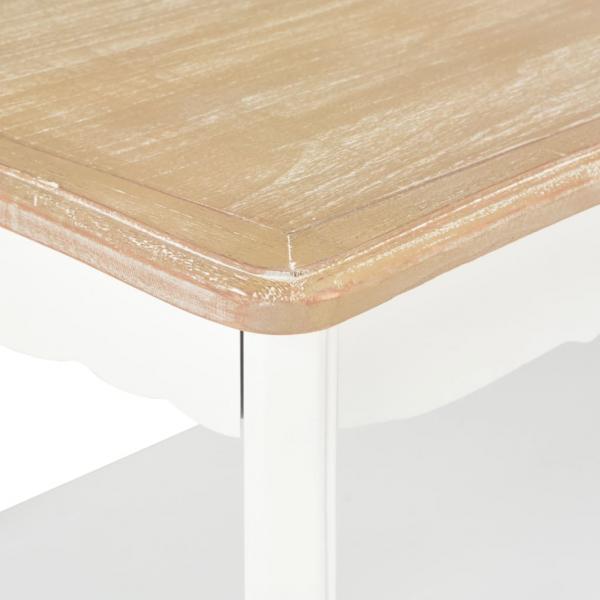 Couchtisch Weiß und Braun 87,5x42x44 cm Kiefer Massivholz