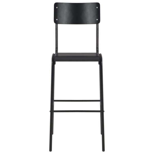 Barhocker 2 Stk. Schwarz Massives Sperrholz Stahl