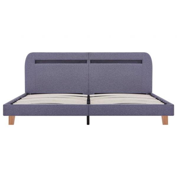 Bettgestell mit LED Hellgrau Stoff 160x200 cm