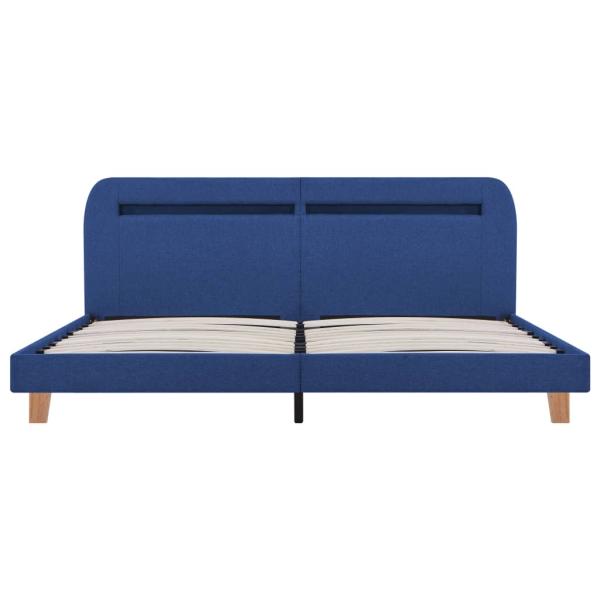 Bettgestell mit LED Blau Stoff 180x200 cm