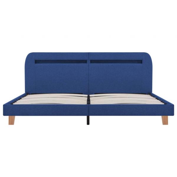 Bettgestell mit LED Blau Stoff 180x200 cm