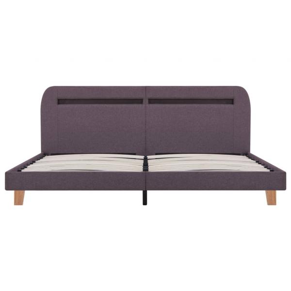 Bettgestell mit LED Taupe Stoff 180x200 cm